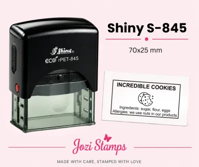Shiny S-845 self-inking company stamp 70x25mm South Africa