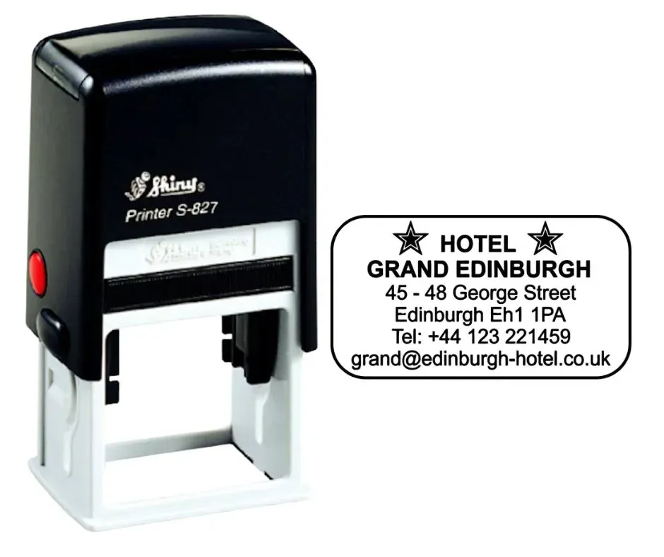 Business Information Self-Inking Stamp - S-827