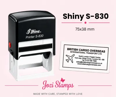 Shiny S-830 self-inking company stamp 75x38mm South Africa