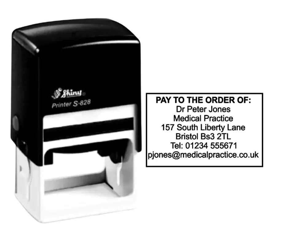 Business Information Self-Inking Stamp - S-828