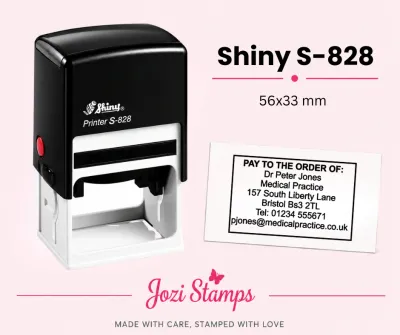 Shiny S-828 self-inking company stamp 56x33mm South Africa