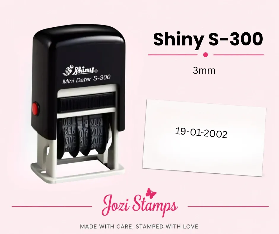 Shiny S-300 self-inking dater 3mm height of date South Africa jozi Stamps web