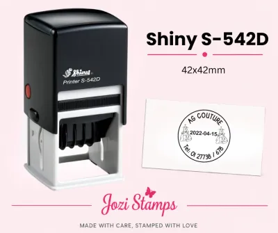 Shiny S-542D self-inking date stamp with stamp impression South Africa Jozi Stamps webp