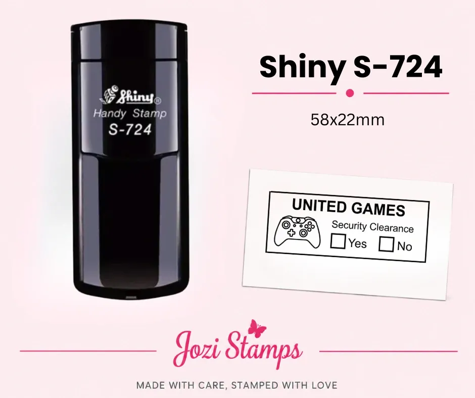 Shiny S-724 self-inking pocket stamp South Africa Jozi Stamps webp