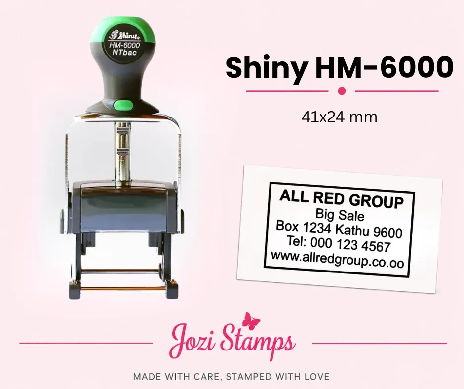 Shiny HM-6000 (41x24mm) Heavy Duty Company Stamp South Africa Jozi Stamps webp