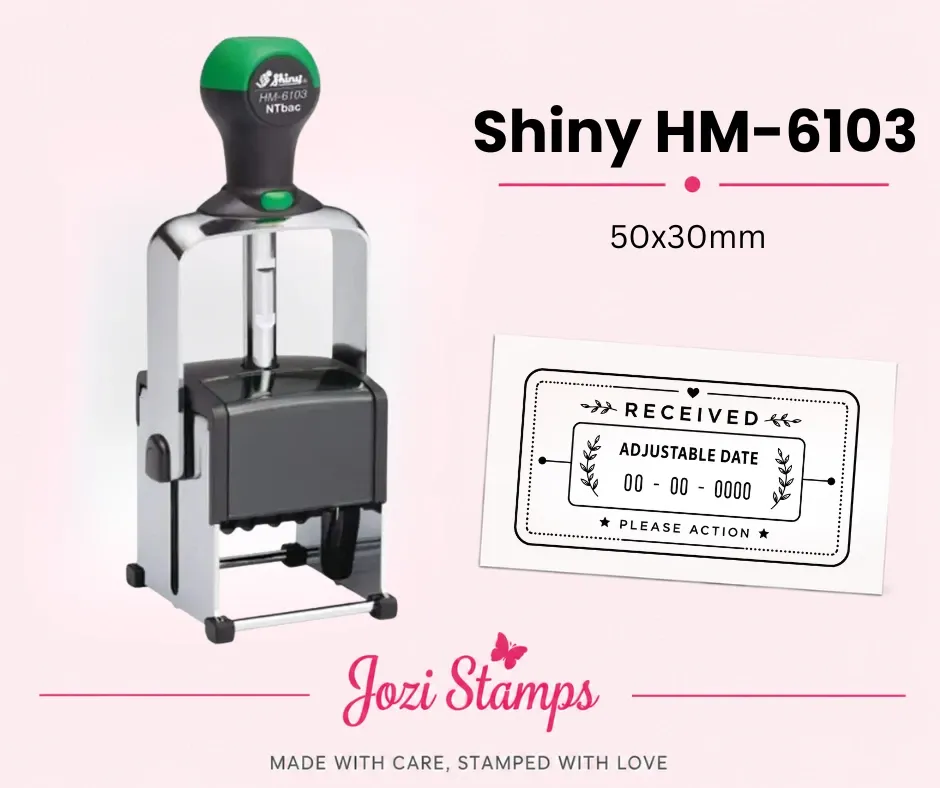 Shiny HM-6103D Heavy Duty Self-inking Adjustable Date Stamp 50x30mm South Africa Jozi Stamps webp