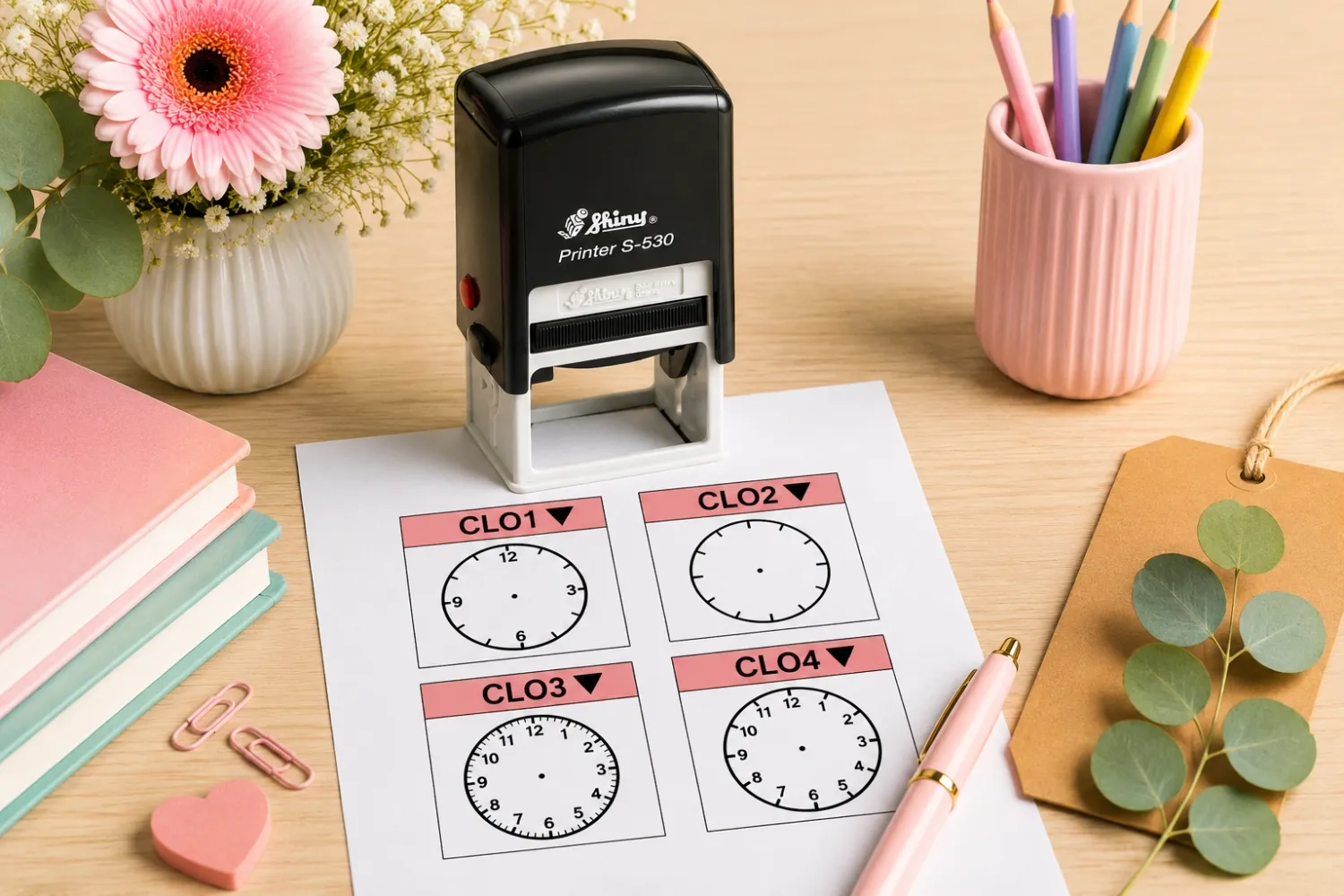 Shiny S-530 self-inking clock stamps South Africa Jozi Stamps webp