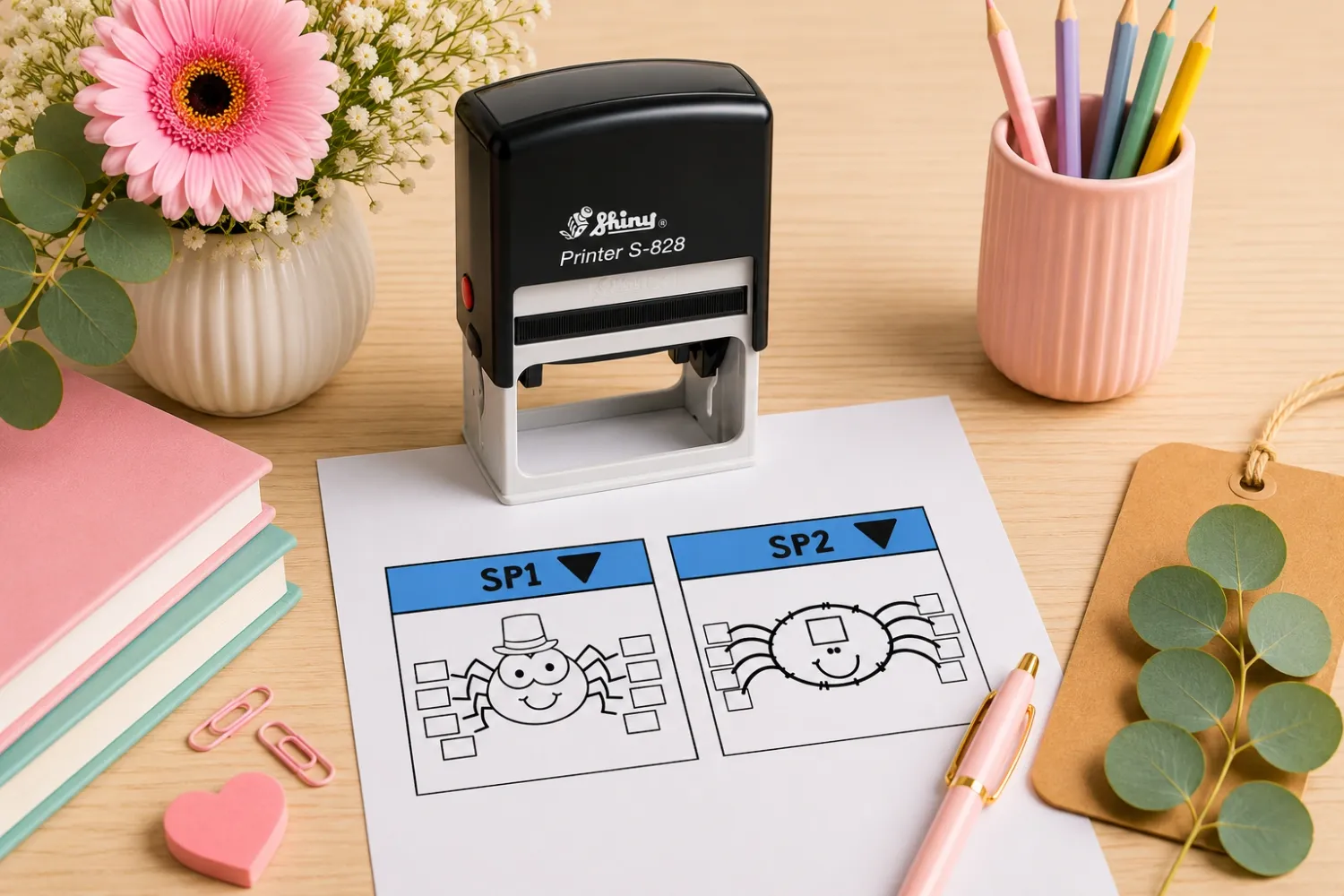 Shiny S-828 self-inking Spider Stamp South Africa Jozi Stamps webp