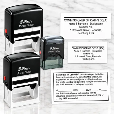Commissioner of Oaths3 Set self-inking stamps  Jozi Stamps South Africa webp