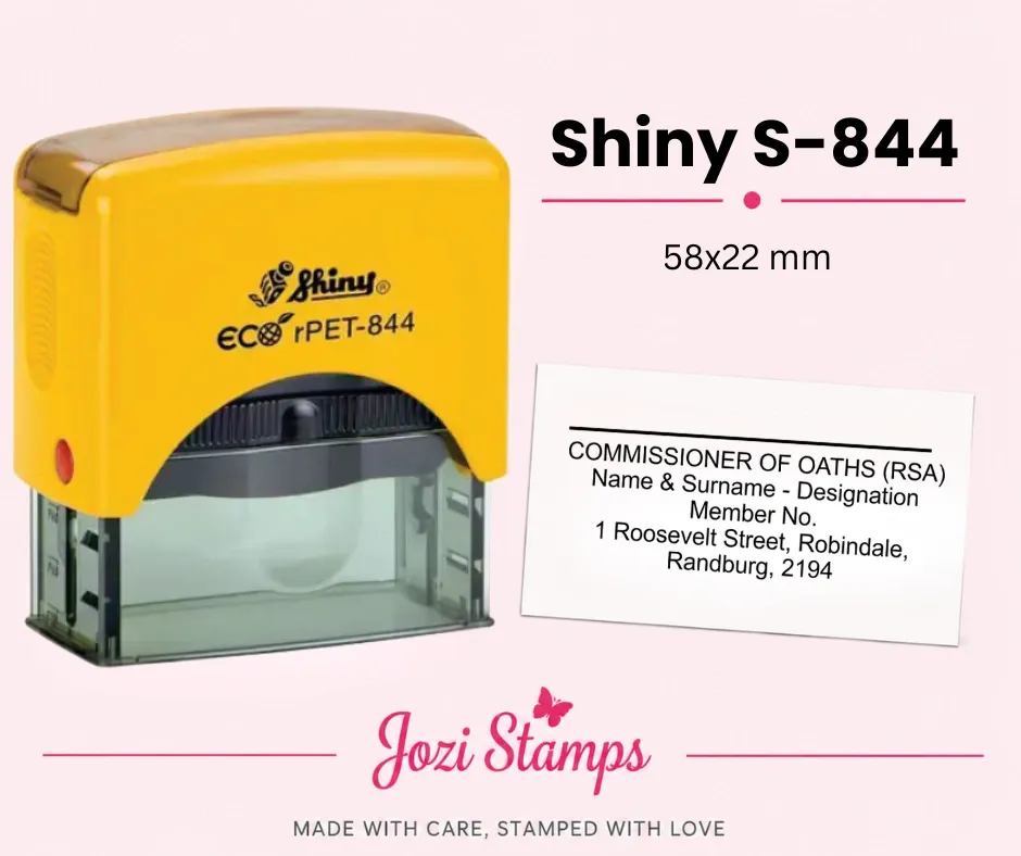 Shiny S-844 self-inking Commissioner of Oaths Designation Stamp stamp 58x22mm South Africa
