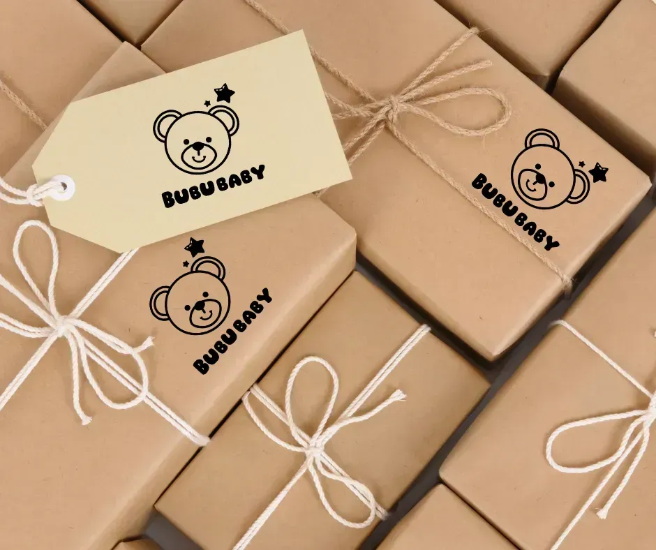 Business branding stamp combining logo and text design