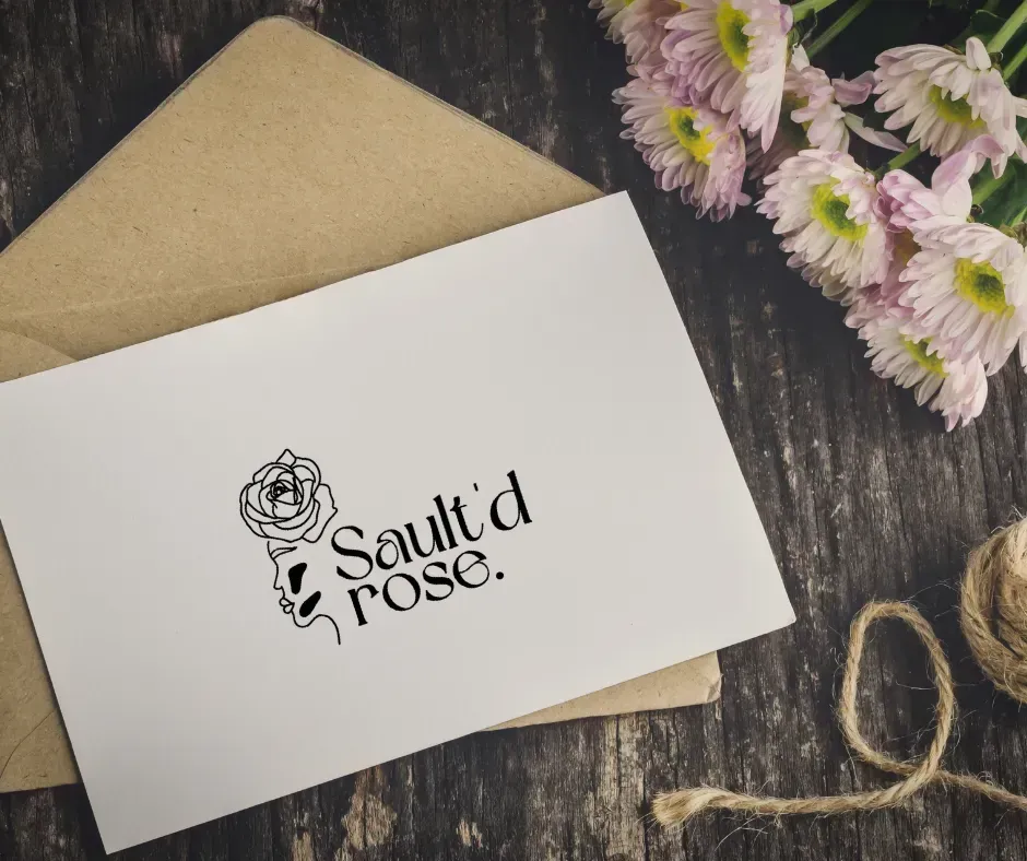 Business branding stamp combining logo and text design
