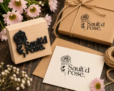 70x70mm custom logo branding stamp with ink pad for large business branding and packaging webp