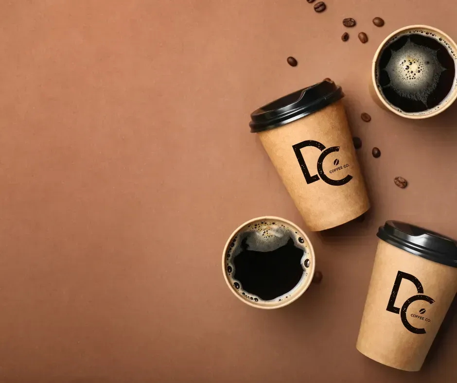 Coffee cup stamp for branding cups and takeaway packaging
