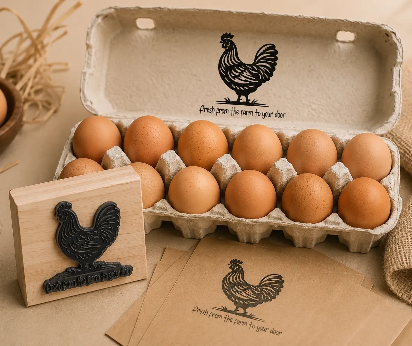 Egg cartoon branding stamp South Africa Jozi Stamps 