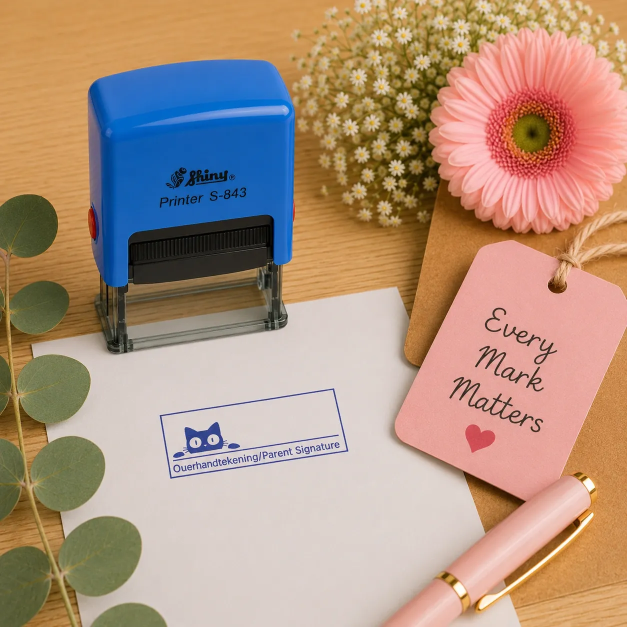 Self-Inking Teacher Plus Stamp - 48 x 17mm Teacher reward, motivational and admin stamps Shiny S-843 South Africa Jozi Stamps Webp