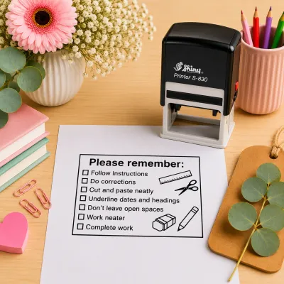 Shiny S-830 self-inking checklist stamp South Africa Jozi Stamps webp