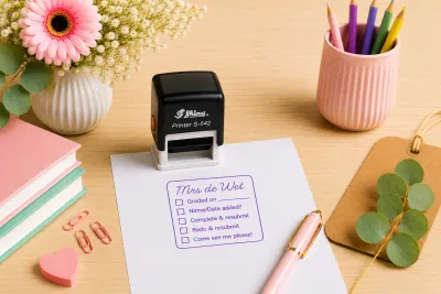 Shiny S-542 (42x42mm) Self-Inking Teacher Checklist Stamp South Africa Jozi Stamps webp
