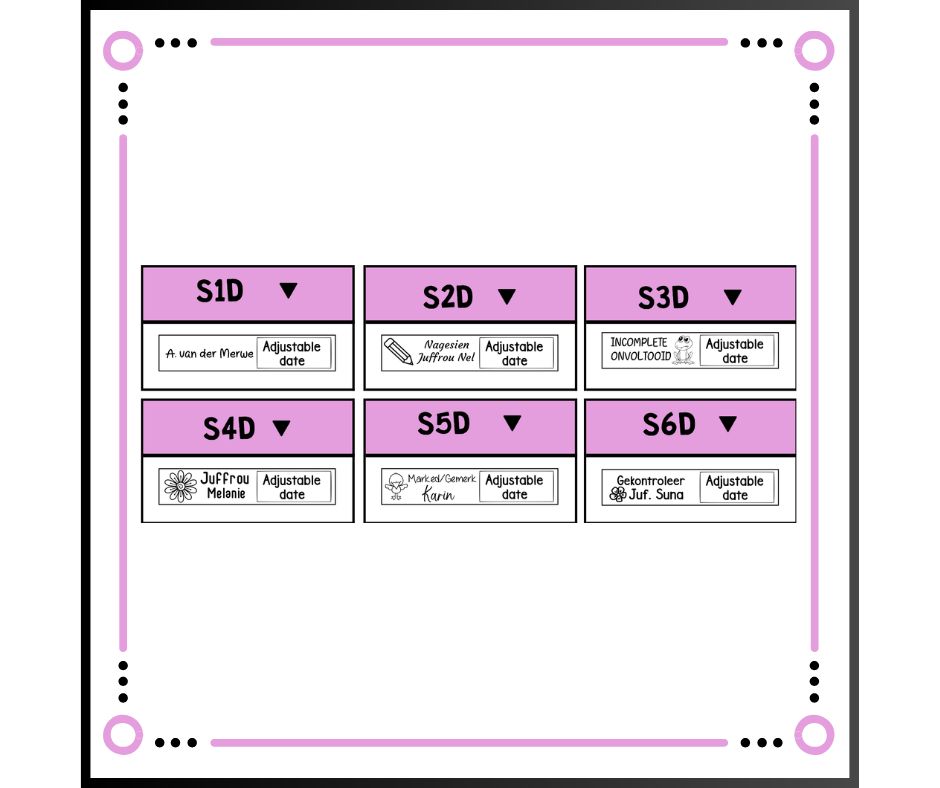 Shiny S-314D (26x10mm)  Teacher Date Stamps