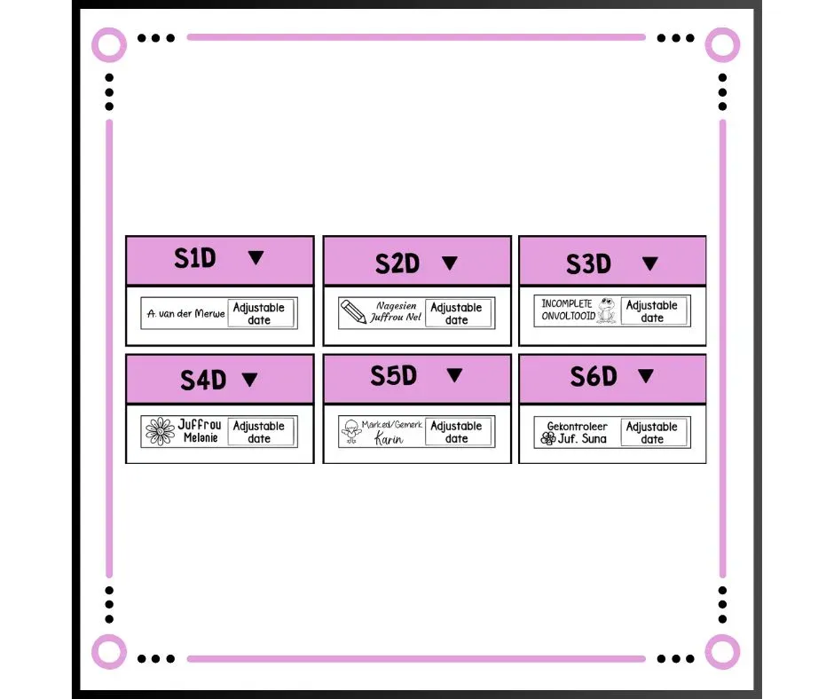 Teacher Marked/Checked Stamps with adjustable date
