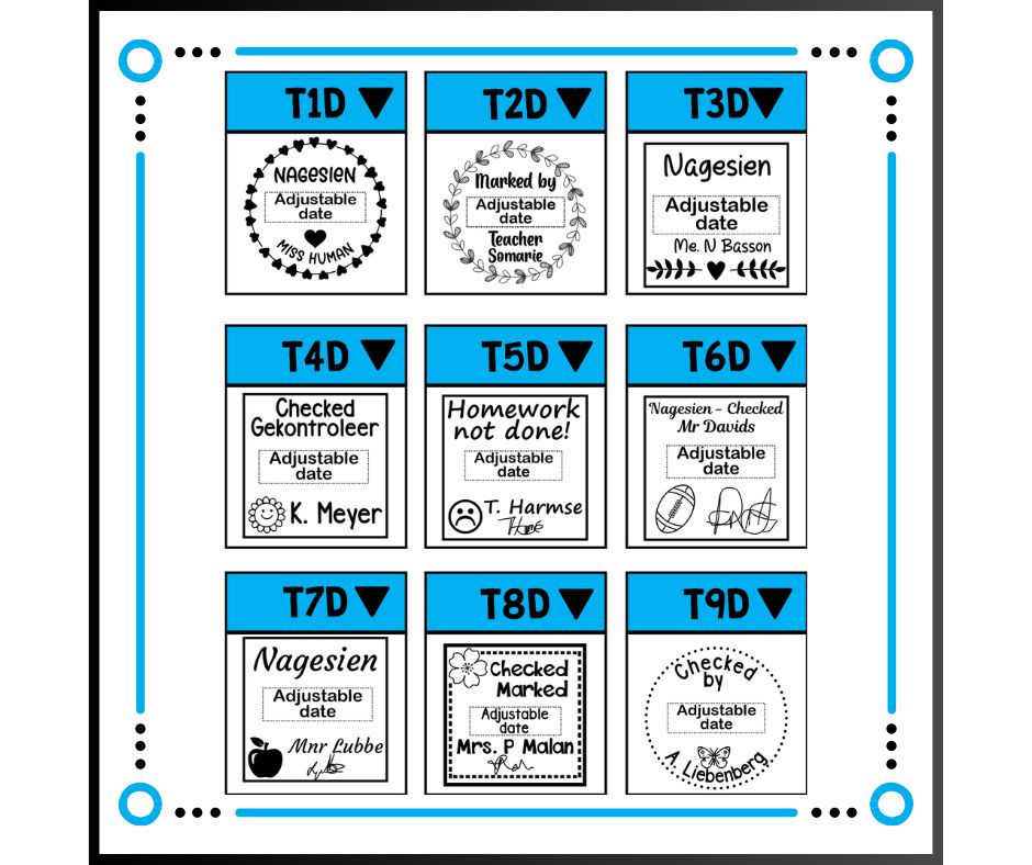 Shiny S-530D (32x32mm)  Teacher Date Stamps