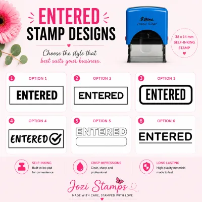 Shiny S-842 self-inking Entered Stamp South Africa Jozi Stamps webp