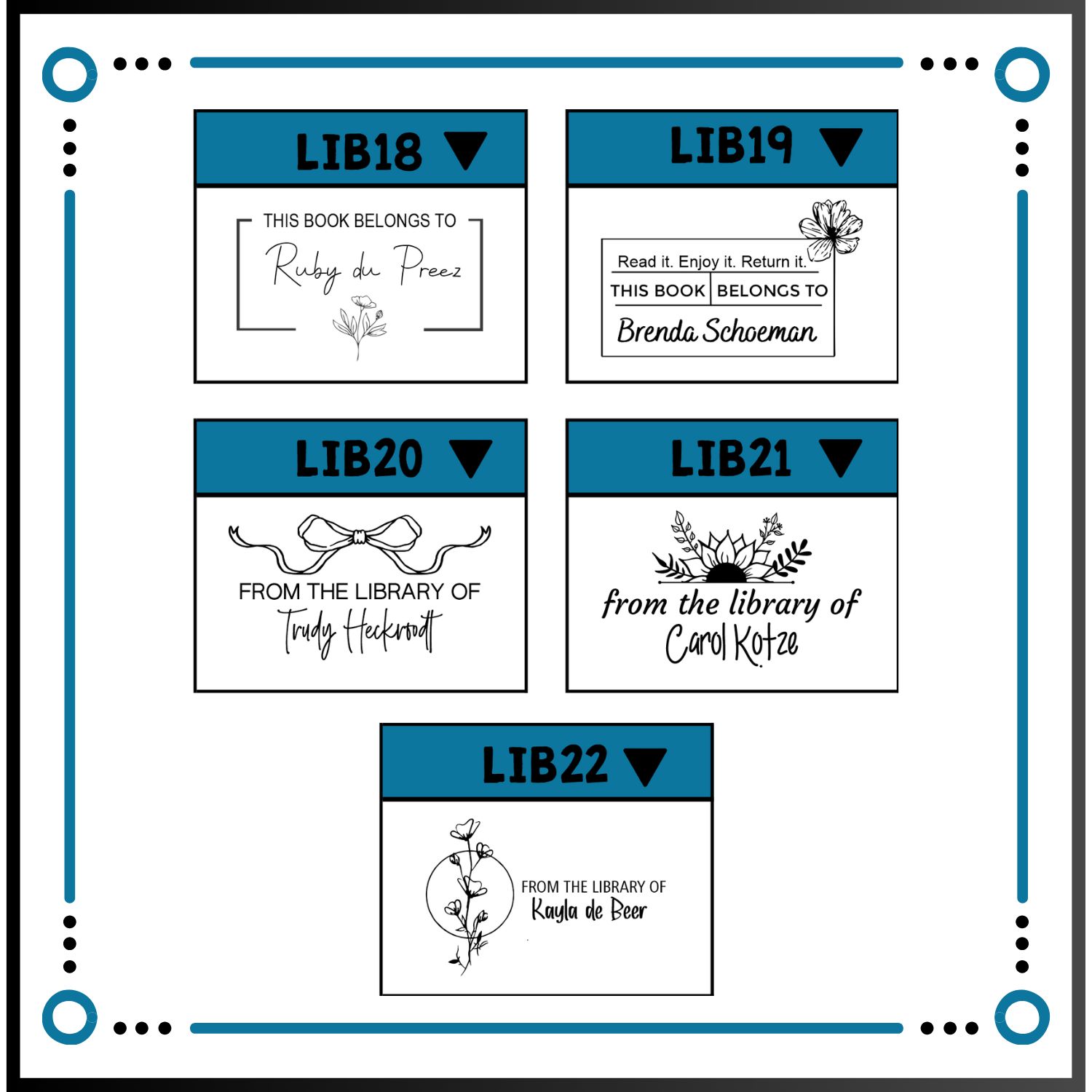 50x30mm Library Stamps