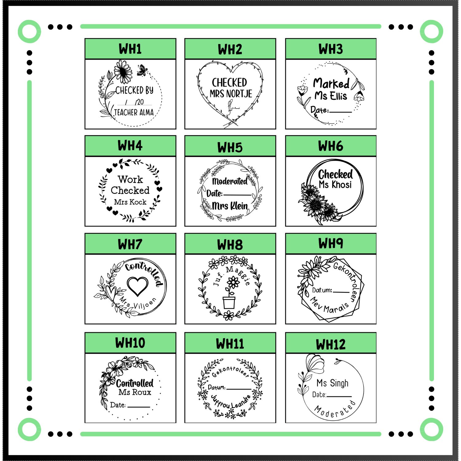 Wooden Handle Stamps (40x40mm)