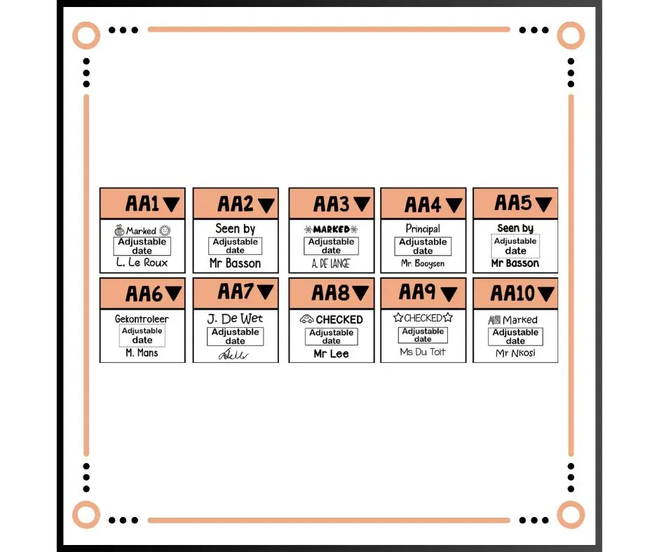 Teacher Makred/Checked stamps for the classroom
