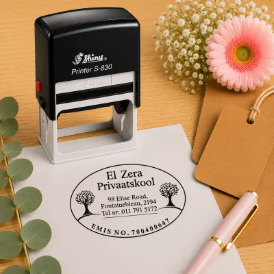 Shiny S-830 (75x38mm) Self inking School Stamp South Africa Jozi Stamps webp
