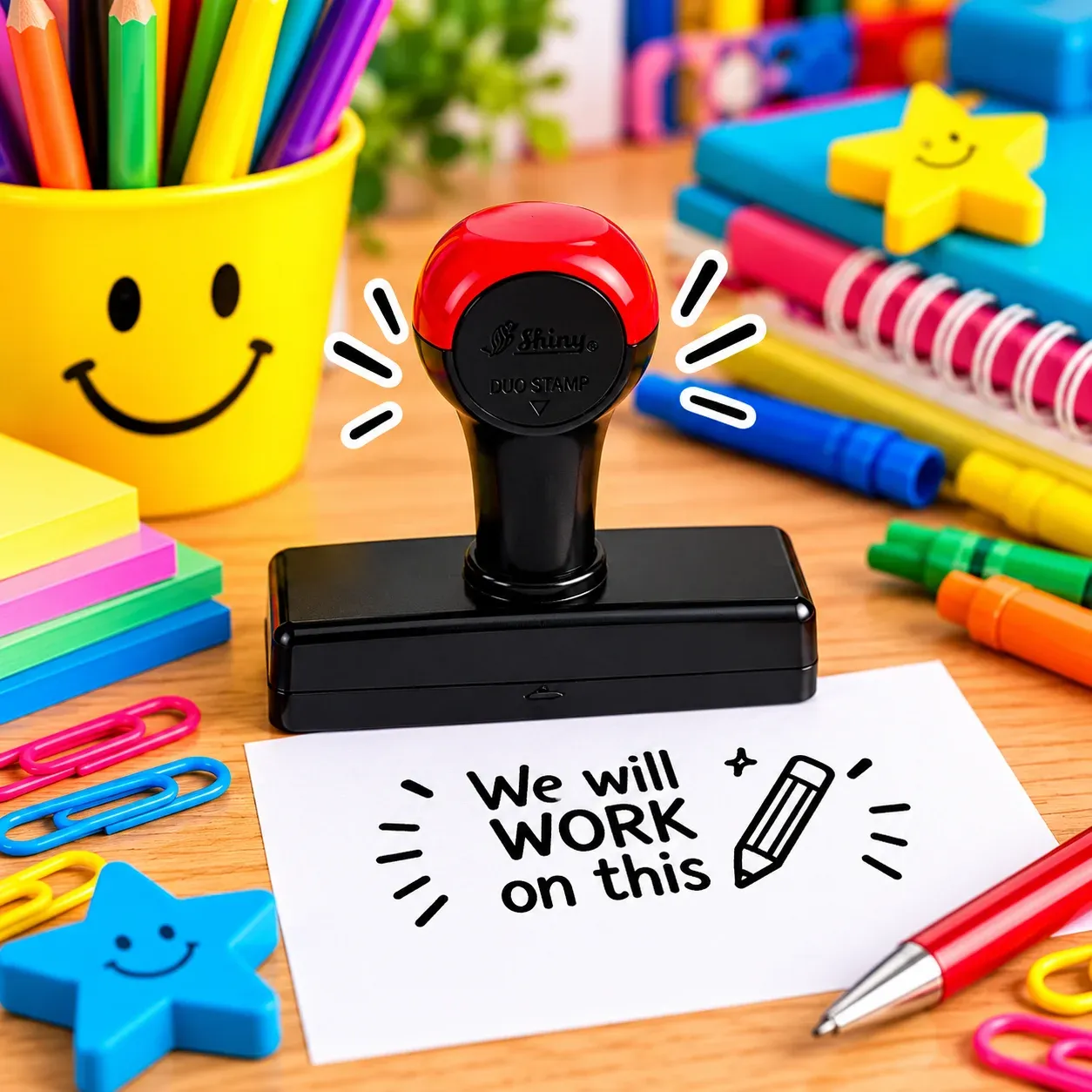Plastic Handle Teacher Text Stamps (50x20mm) Jozi Stamps webp