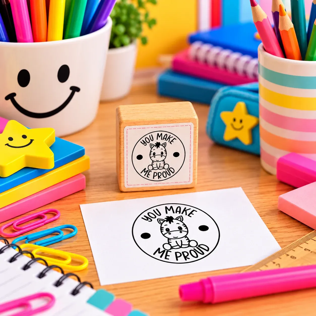 Teacher wooden icon and text stamps Jozi Stamps webp