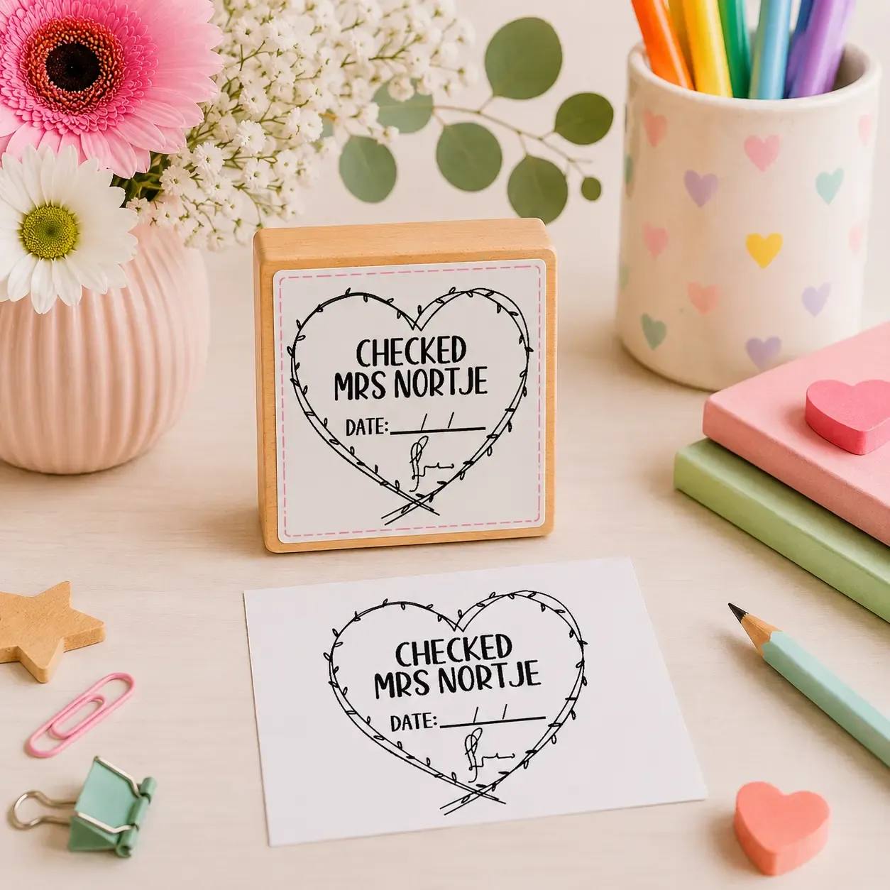 Wooden Teacher Write in date stamps Jozi Stamps webp