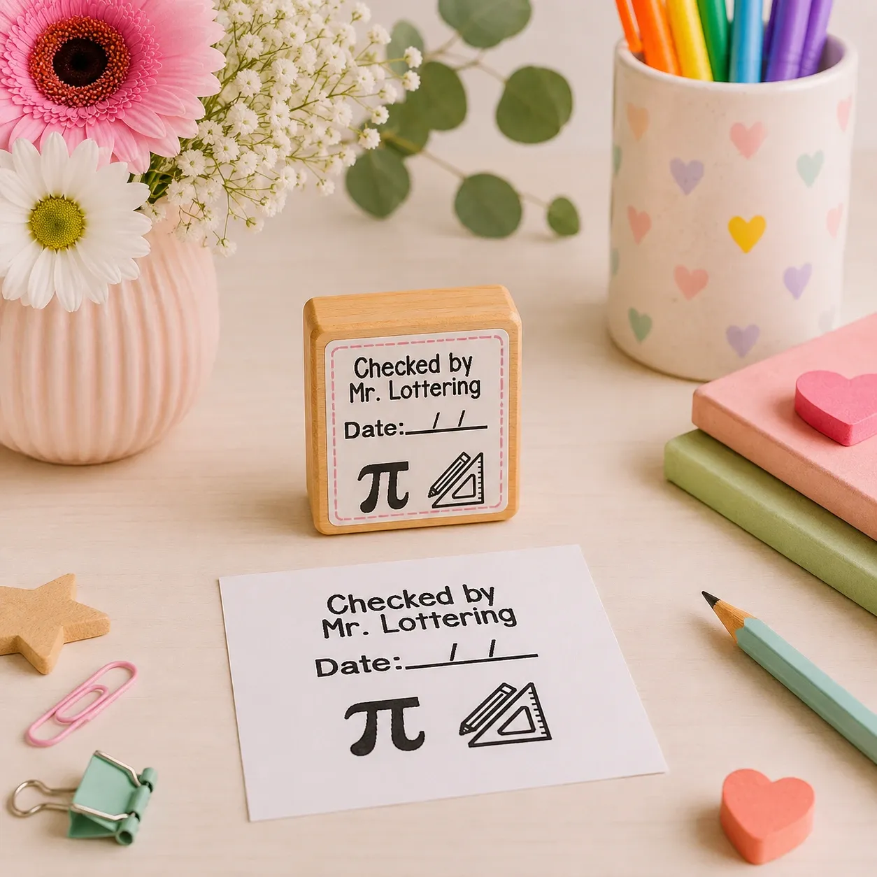 30x30mm Wooden Teacher write in date stamps Jozi Stamps webp