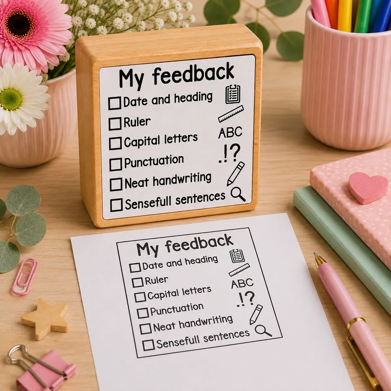 Wooden Teacher Checklist Stamps Jozi Stamps webp