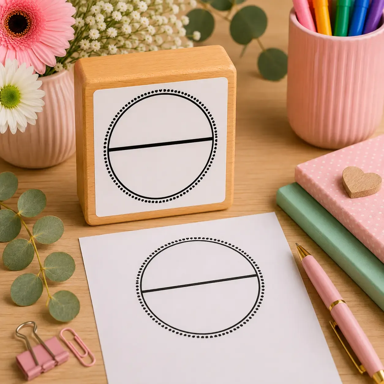 Wooden Teacher Assessment Circle Stamps 20x20mm and 30x30mm Jozi Stamps webp