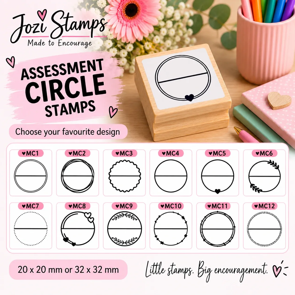 Wooden block Teacher Marking Circles Jozi Stamps webp 