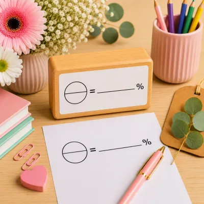 Wooden Teacher  Circle and Percentage Stamp Jozi Stamps webp