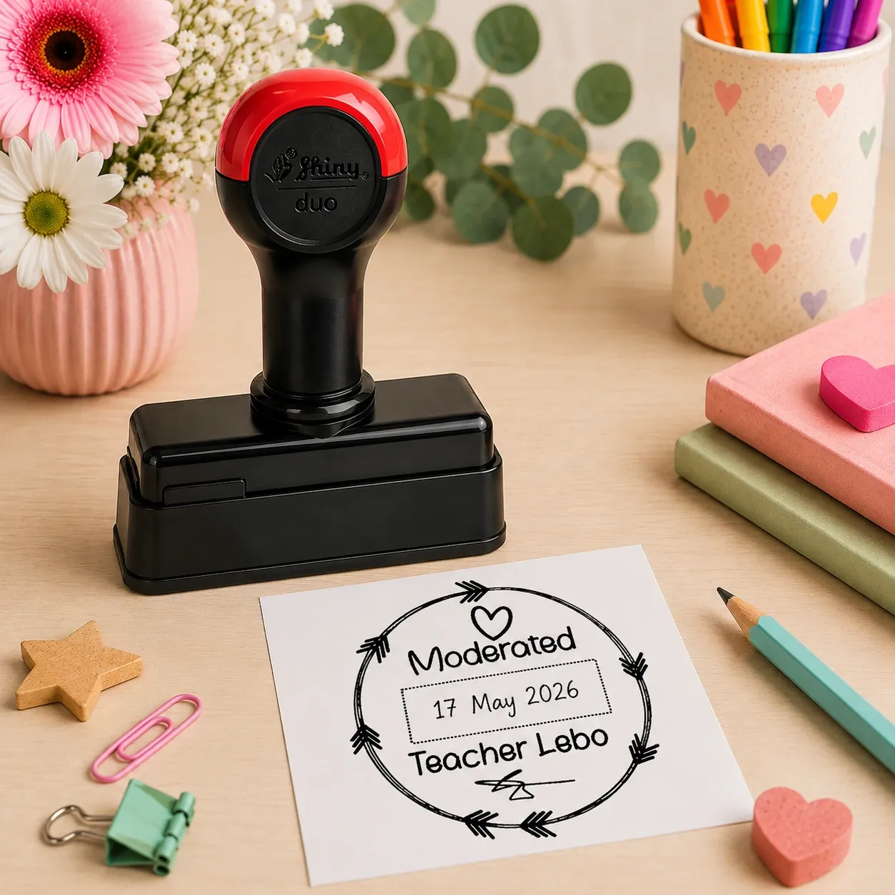 Shiny Duo Plastic Handle Stamps 30x30mm Jozi Stamps webp