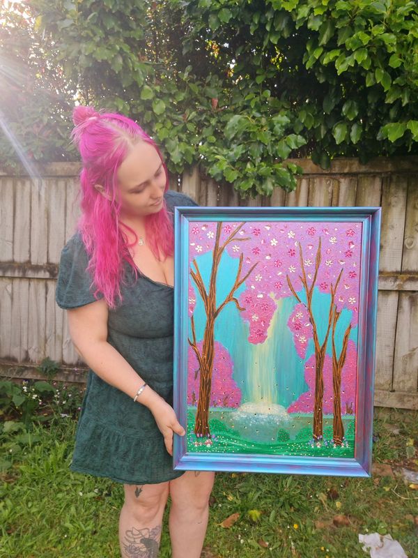 Old Restoration Art Peice by &#39;Blossoms in the Firefly Forest&#39; New Zealand Artist Jazaeith Blossom