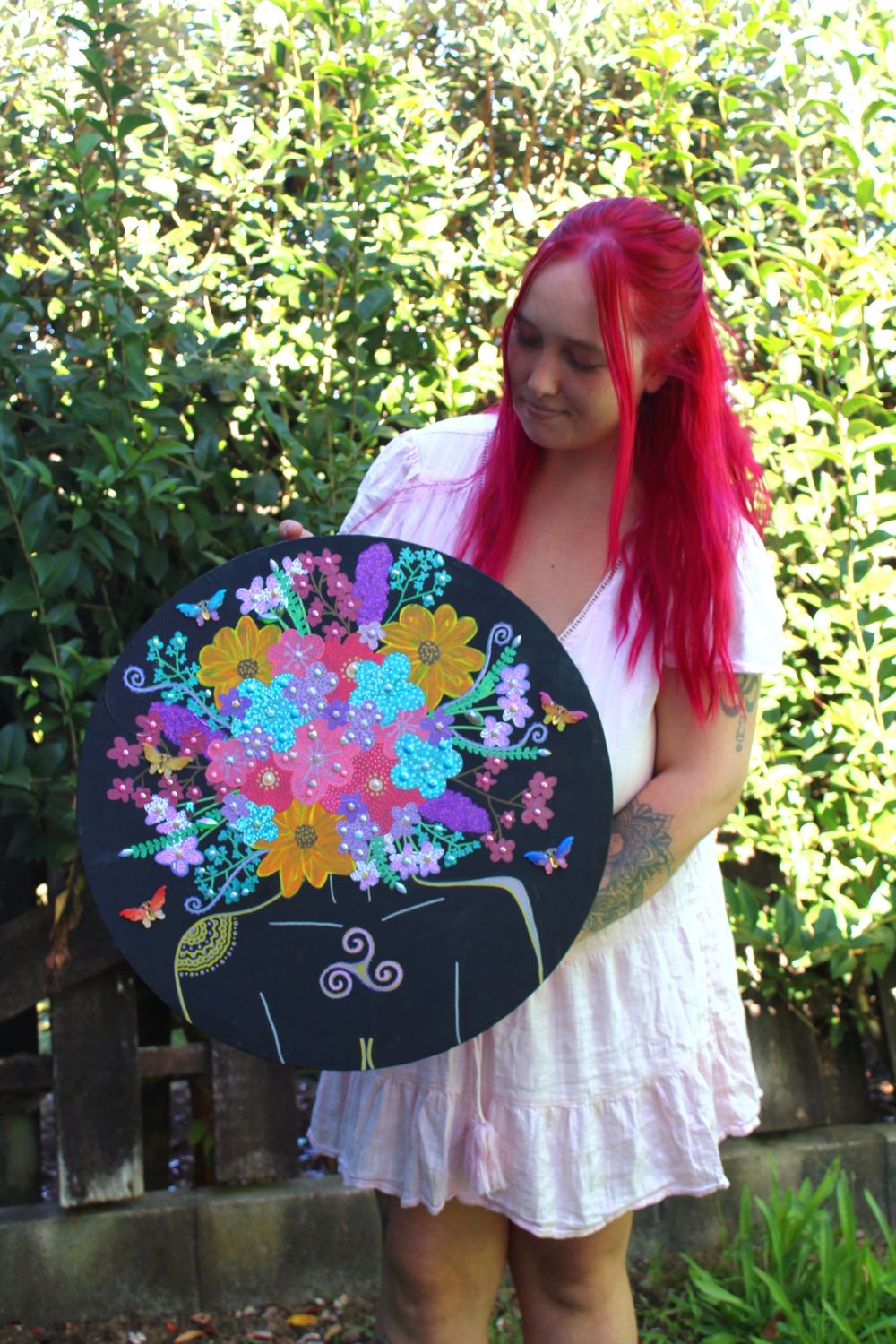 Original Acrylic Painting &#39;A Bouquet of Crystals, A Soul in Bloom&#39; By New Zealand Artist Jazaeith Blossom