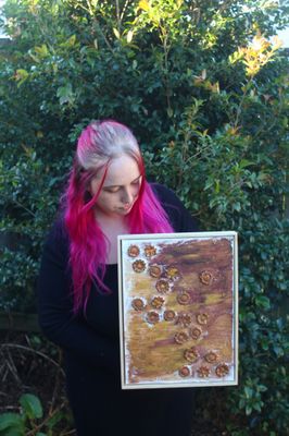 Original Textured Artwork &#39;Golden Drift&#39; by New Zealand Artist Jazaeith Blossom