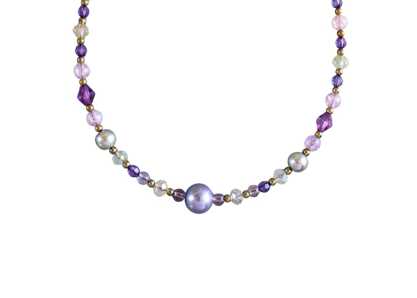 Lavender Moonstone Pearl Choker Necklace