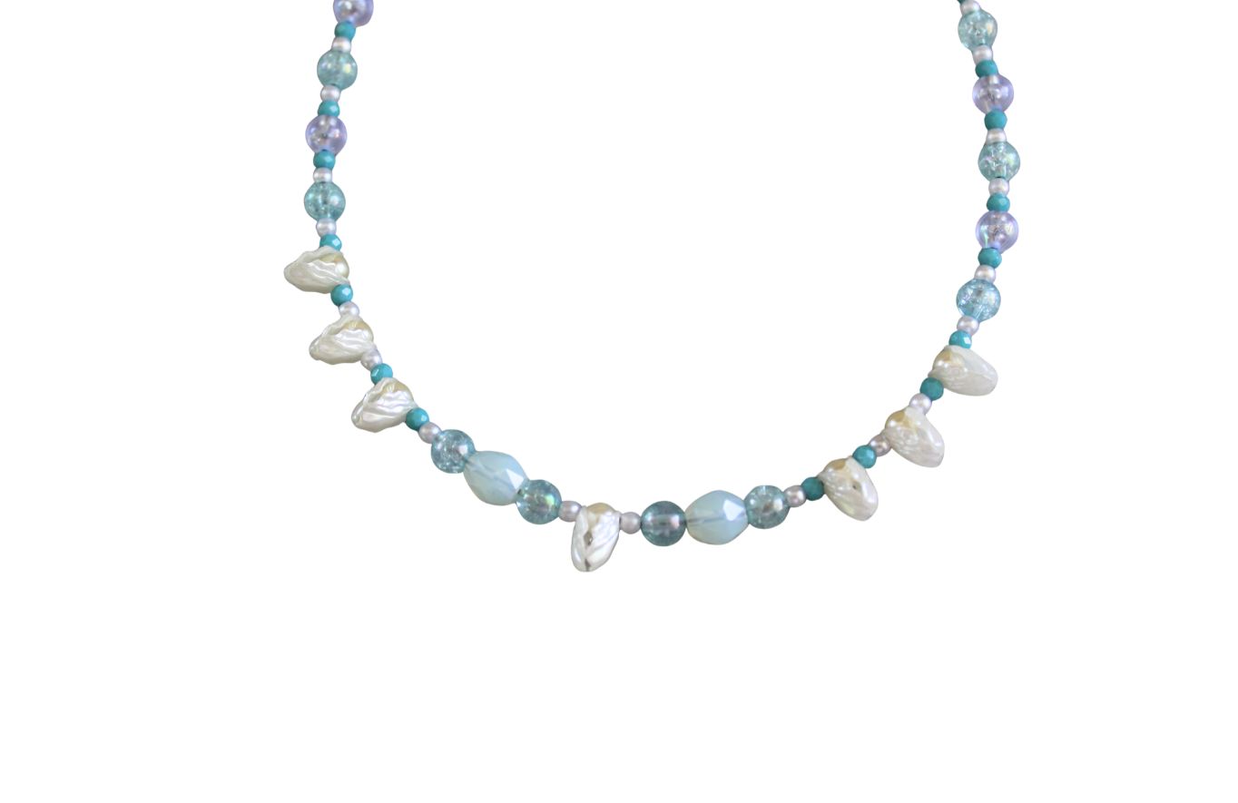 Mermaids Shell Pearl Choker Necklace