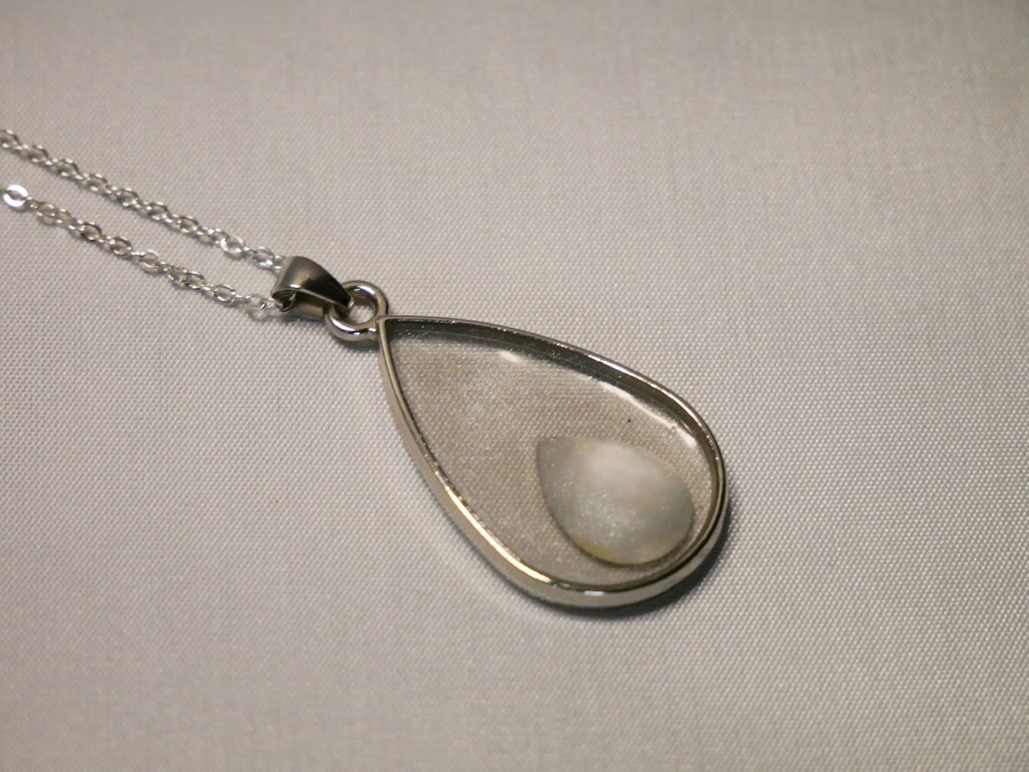 Pearlescent Dream Moonstone Necklace – Teardrop Silver Pendant, Handmade Crystal Jewelry for Feminine Energy &amp; Intuition