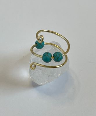 Gold or Silver Wire Fidget Ring | Turquoise Bead Spinner | Minimalist Stress Relief Jewelry | Handcrafted Anxiety Ring | Calming Gift