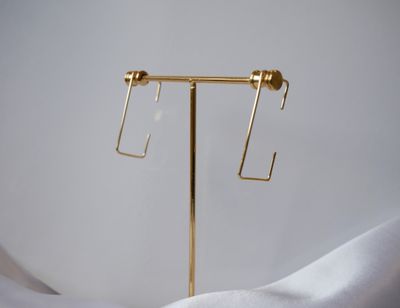 Minimalist Rectangle Hoop Earrings – Geometric Open Square Hoops in Gold or Silver | Modern Wire Earrings for Everyday Style