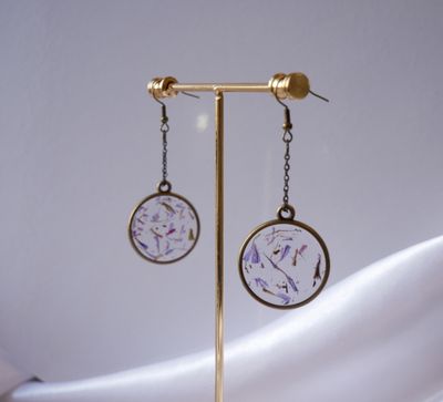 ​Wild Meadow Resin Earrings | Mixed Dried Flowers | Botanical Boho Jewelry | Handmade Nature-Inspired Earrings | Cottagecore Accessories