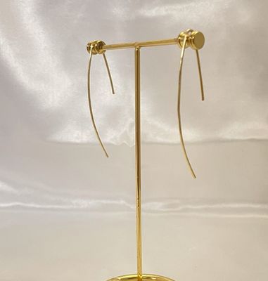 Golden Arc Earrings | Minimalist Gold Earrings | Long Arc Dangles | Sleek Gold Jewelry | Handmade Modern Earrings | Gift for Her