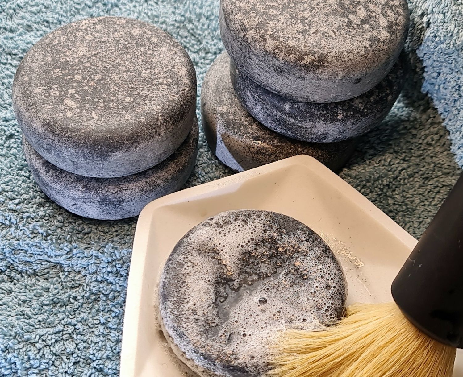 Goat Milk &amp; Cedarwood Shaving Soap - Handmade with Activated Charcoal, Natural Cleansing Bar